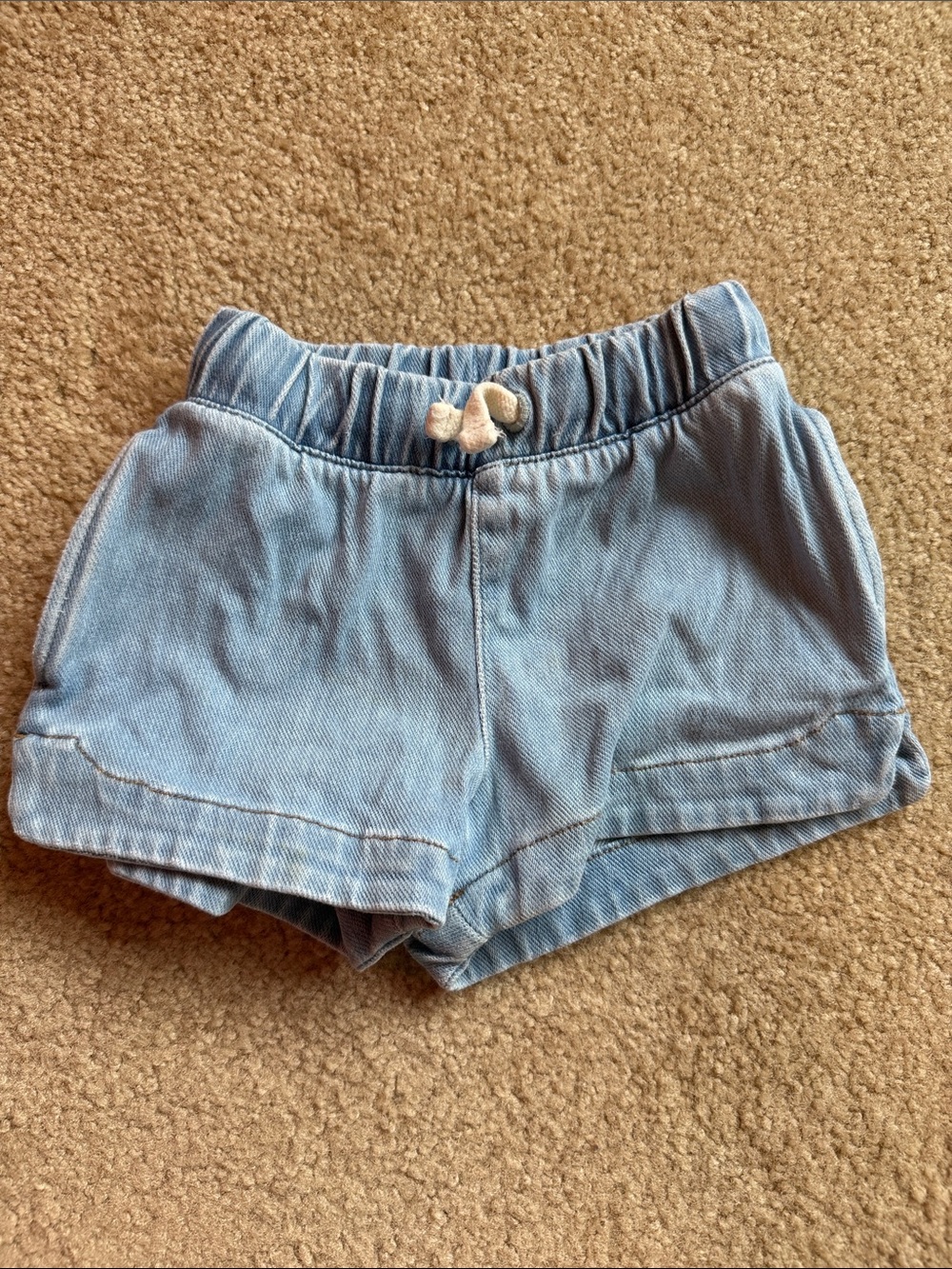 Little Sleepies Light Blue Kids' Elastic Waist Denim Shorts - size 2T